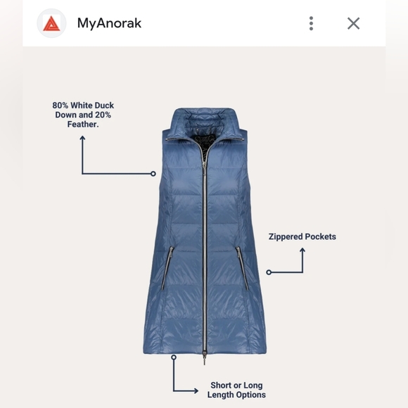 MyAnorak Long Nylon Down Vest (S) - Picture 5 of 5